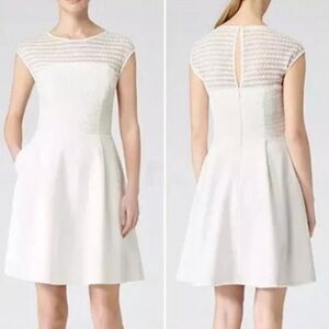 Reiss Maya Lace Bodice Fit and Flare Dress